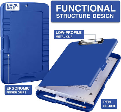 Clipboards with Storage, High Capacity Clip Boards 8.5x11 with Storage, Heavy Duty Nursing Clipboard Folder, Plastic Clipboard with Pen Holder for Women Teachers Work, School & Office Supplies