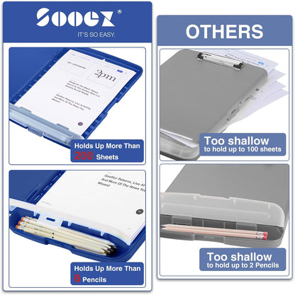 Clipboards with Storage, High Capacity Clip Boards 8.5x11 with Storage, Heavy Duty Nursing Clipboard Folder, Plastic Clipboard with Pen Holder for Women Teachers Work, School & Office Supplies