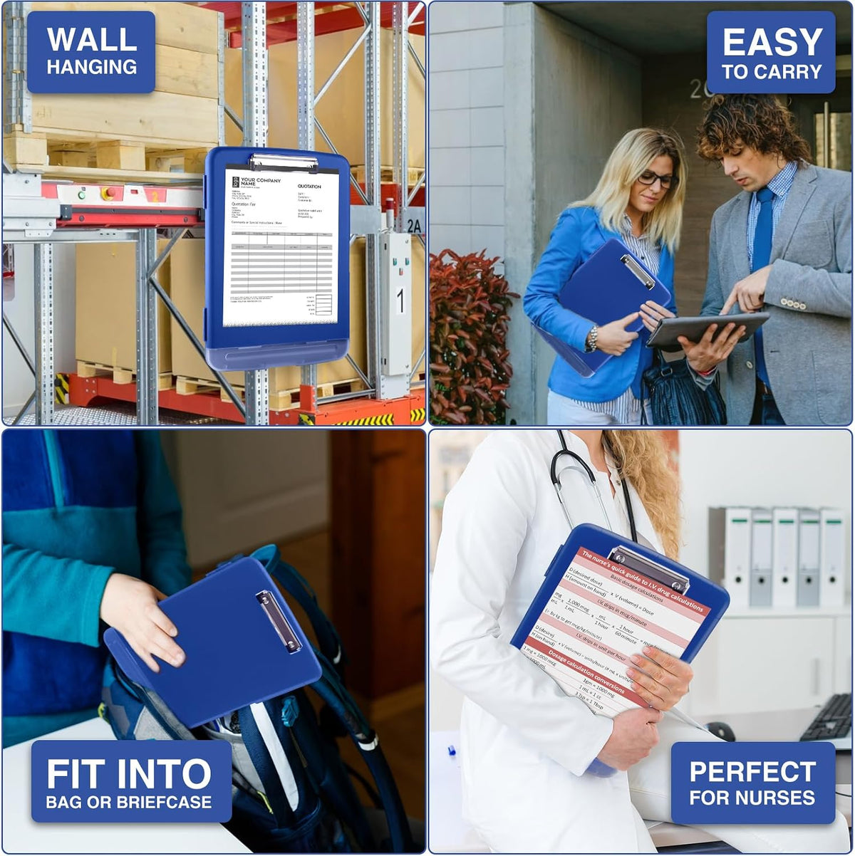 Clipboards with Storage, High Capacity Clip Boards 8.5x11 with Storage, Heavy Duty Nursing Clipboard Folder, Plastic Clipboard with Pen Holder for Women Teachers Work, School & Office Supplies