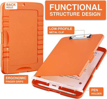 Clipboards with Storage, High Capacity Clip Boards 8.5x11 with Storage, Heavy Duty Nursing Clipboard Folder, Plastic Clipboard with Pen Holder for Women Teachers Work, School & Office Supplies