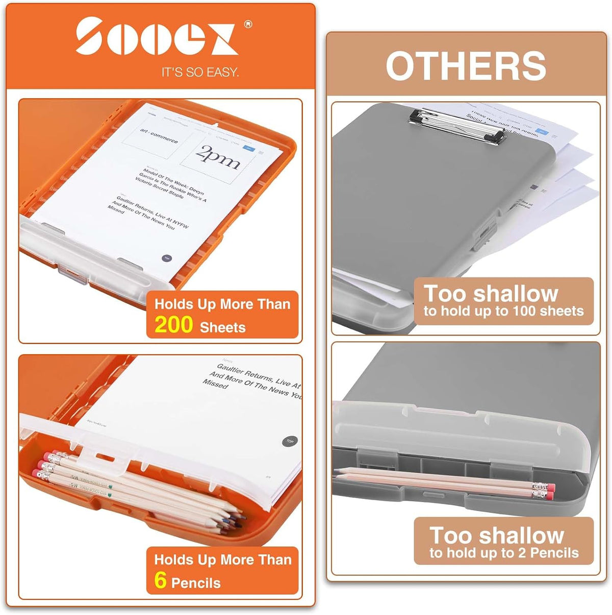 Clipboards with Storage, High Capacity Clip Boards 8.5x11 with Storage, Heavy Duty Nursing Clipboard Folder, Plastic Clipboard with Pen Holder for Women Teachers Work, School & Office Supplies