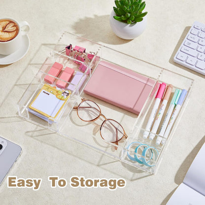 Clear Acrylic Drawer Organizer,4 Compartments,Small