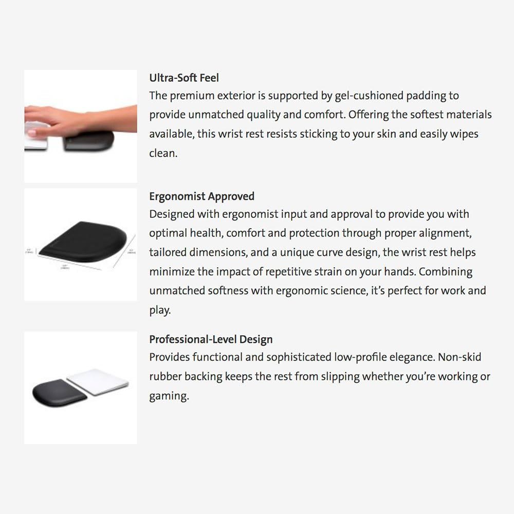 ErgoSoft Wrist Rest for Slim Mouse/Trackpad, Black (K52803WW)