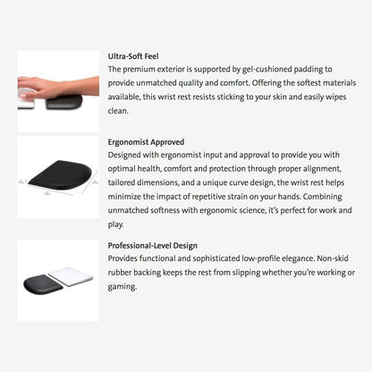ErgoSoft Wrist Rest for Slim Mouse/Trackpad, Black (K52803WW)
