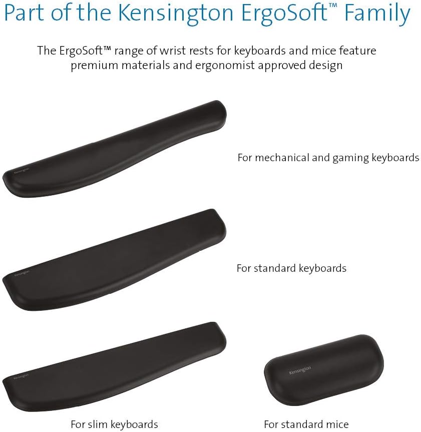 ErgoSoft Wrist Rest for Slim Mouse/Trackpad, Black (K52803WW)