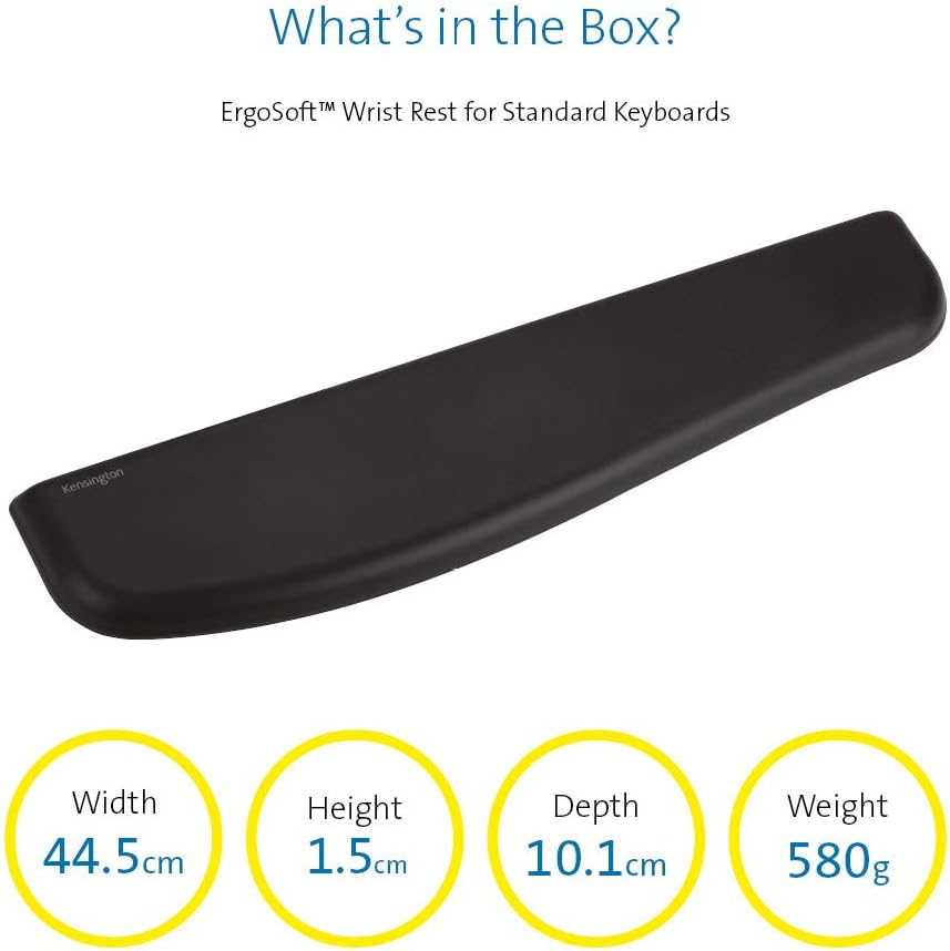 ErgoSoft Wrist Rest for Slim Mouse/Trackpad, Black (K52803WW)