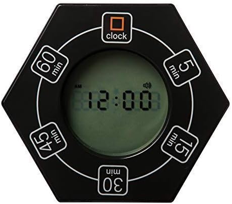 Hexagon Rotating Productivity Clock, Pomodoro Timer with 5,15, 30, 45, 60 Minute Presets, Timer for People with ADHD (Orange)