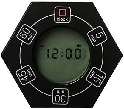Hexagon Rotating Productivity Clock, Pomodoro Timer with 5,15, 30, 45, 60 Minute Presets, Timer for People with ADHD (Orange)