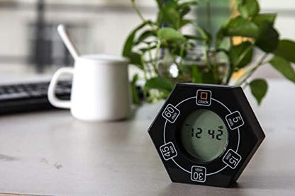 Hexagon Rotating Productivity Clock, Pomodoro Timer with 5,15, 30, 45, 60 Minute Presets, Timer for People with ADHD (Orange)