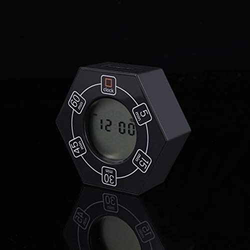 Hexagon Rotating Productivity Clock, Pomodoro Timer with 5,15, 30, 45, 60 Minute Presets, Timer for People with ADHD (Orange)