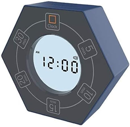 Hexagon Rotating Productivity Clock, Pomodoro Timer with 5,15, 30, 45, 60 Minute Presets, Timer for People with ADHD (Orange)
