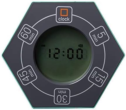 Hexagon Rotating Productivity Clock, Pomodoro Timer with 5,15, 30, 45, 60 Minute Presets, Timer for People with ADHD (Orange)