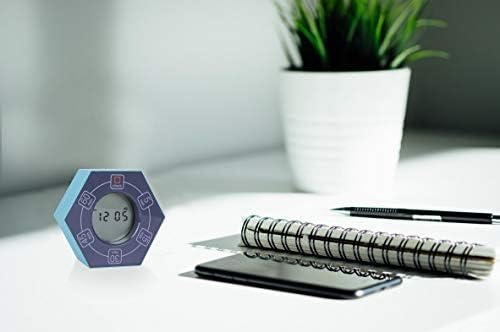 Hexagon Rotating Productivity Clock, Pomodoro Timer with 5,15, 30, 45, 60 Minute Presets, Timer for People with ADHD (Orange)