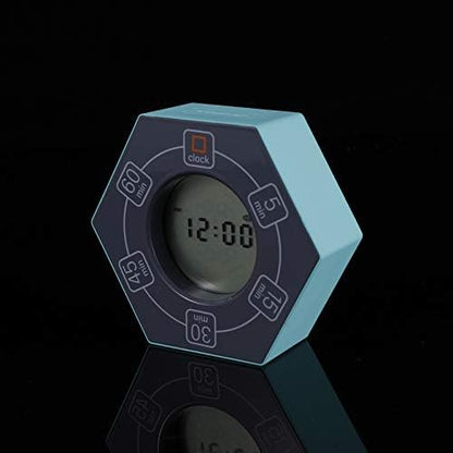 Hexagon Rotating Productivity Clock, Pomodoro Timer with 5,15, 30, 45, 60 Minute Presets, Timer for People with ADHD (Orange)