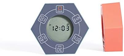 Hexagon Rotating Productivity Clock, Pomodoro Timer with 5,15, 30, 45, 60 Minute Presets, Timer for People with ADHD (Orange)