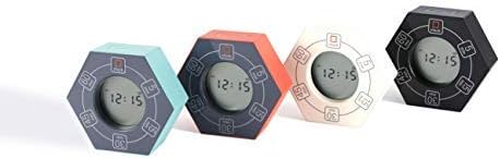 Hexagon Rotating Productivity Clock, Pomodoro Timer with 5,15, 30, 45, 60 Minute Presets, Timer for People with ADHD (Orange)