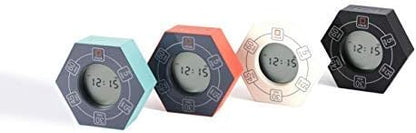 Hexagon Rotating Productivity Clock, Pomodoro Timer with 5,15, 30, 45, 60 Minute Presets, Timer for People with ADHD (Orange)