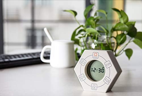 Hexagon Rotating Productivity Clock, Pomodoro Timer with 5,15, 30, 45, 60 Minute Presets, Timer for People with ADHD (Orange)