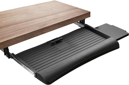 ! Keyboard Tray Under Desk with Adjustable Mouse Platform – Easy-Glide Sliding Drawer Under Desk Slide Out – Ergonomic Under Key Board Shelf for Office, Gaming, and Workstations