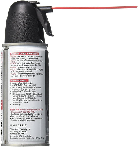 Dust, Off Compressed Gas (152a) Disposable Cleaning Duster, 1, Count, 3.5 oz Can (DPSJB),Black