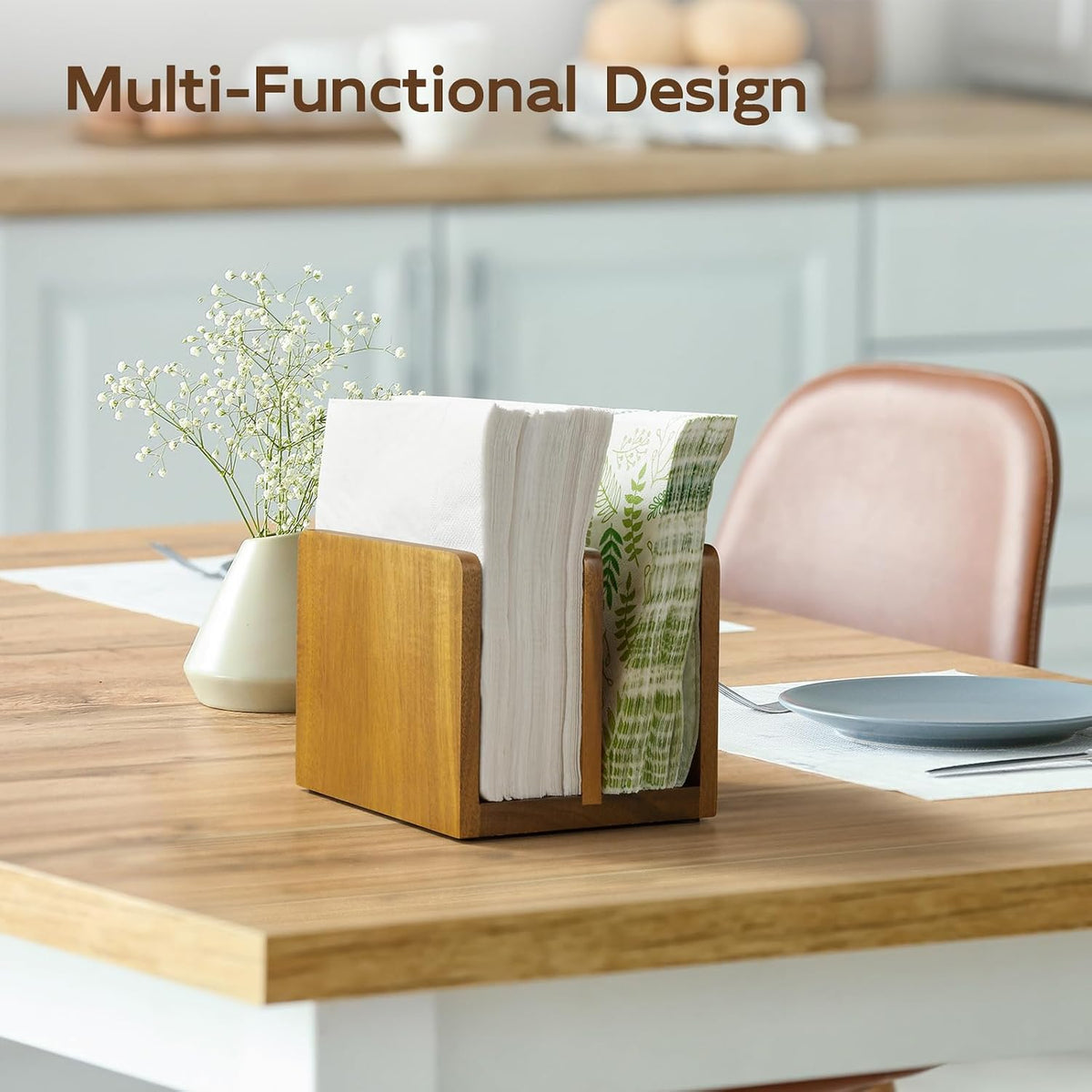 Acacia Wood Mail Organizer, Mail Holder for Desk, Letter Holder for Countertop, Small Envelope Holder, Desk Organizers and Accessories for Home Office