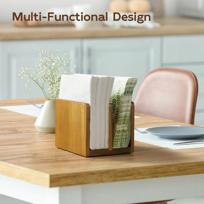 Acacia Wood Mail Organizer, Mail Holder for Desk, Letter Holder for Countertop, Small Envelope Holder, Desk Organizers and Accessories for Home Office