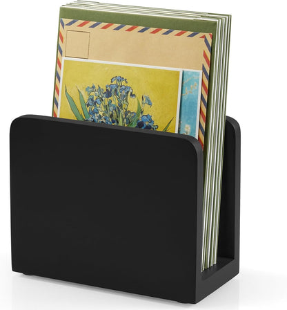 Acacia Wood Mail Organizer, Mail Holder for Desk, Letter Holder for Countertop, Small Envelope Holder, Desk Organizers and Accessories for Home Office
