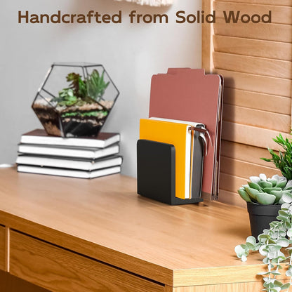 Acacia Wood Mail Organizer, Mail Holder for Desk, Letter Holder for Countertop, Small Envelope Holder, Desk Organizers and Accessories for Home Office