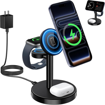 3 in 1 Magnetic Wireless Charging Station for Magsafe Charger Stand