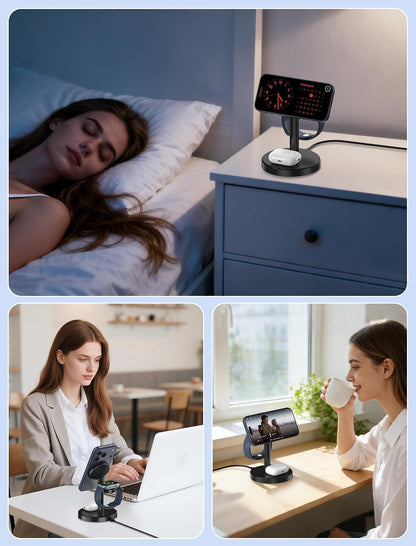3 in 1 Magnetic Wireless Charging Station for Magsafe Charger Stand