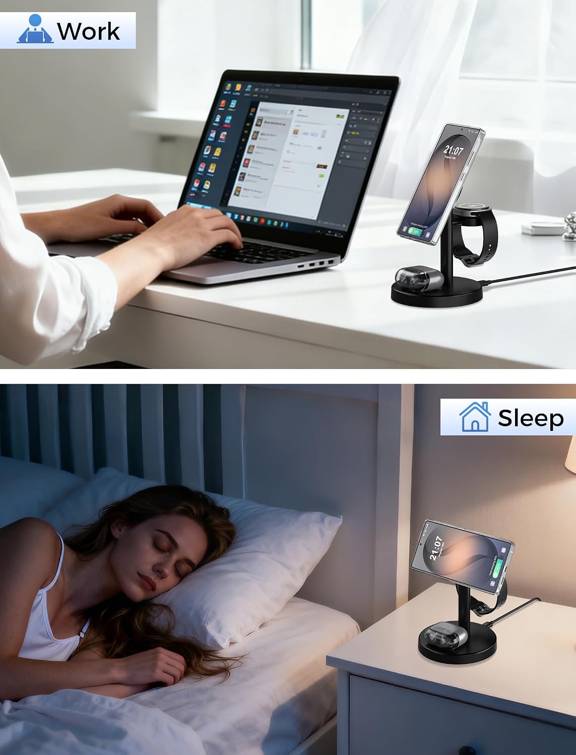 3 in 1 Magnetic Wireless Charging Station for Magsafe Charger Stand