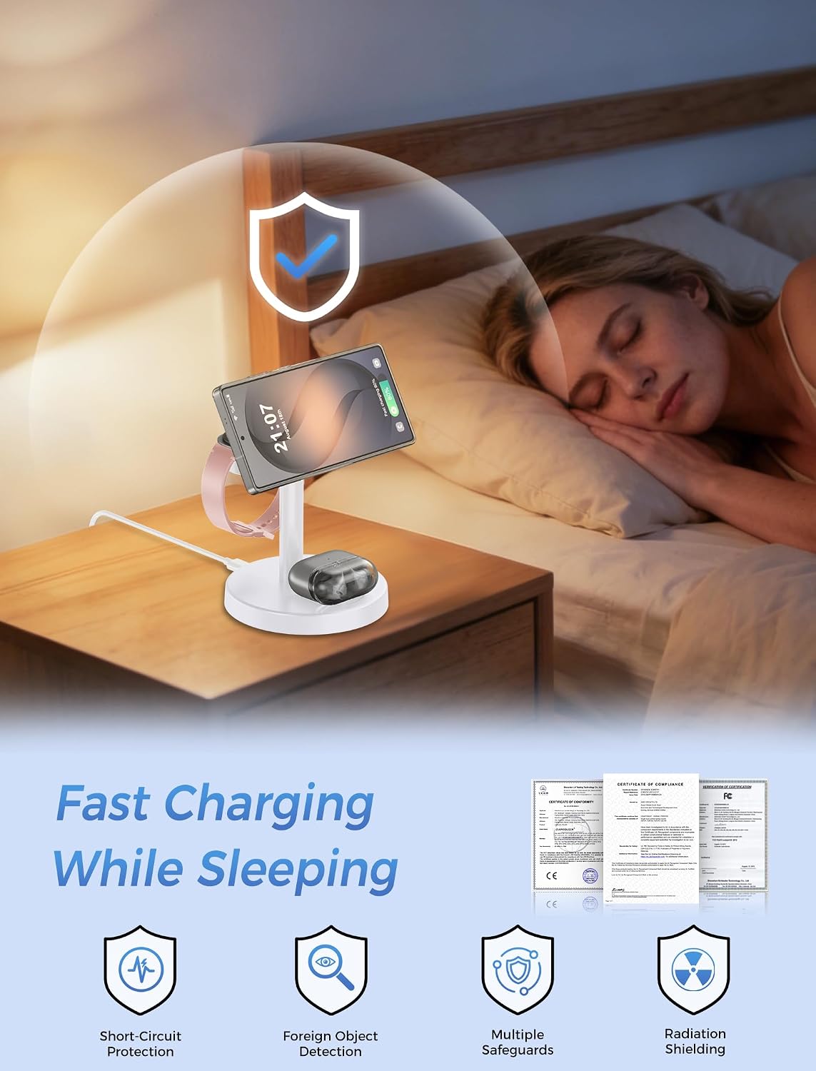 3 in 1 Magnetic Wireless Charging Station for Magsafe Charger Stand