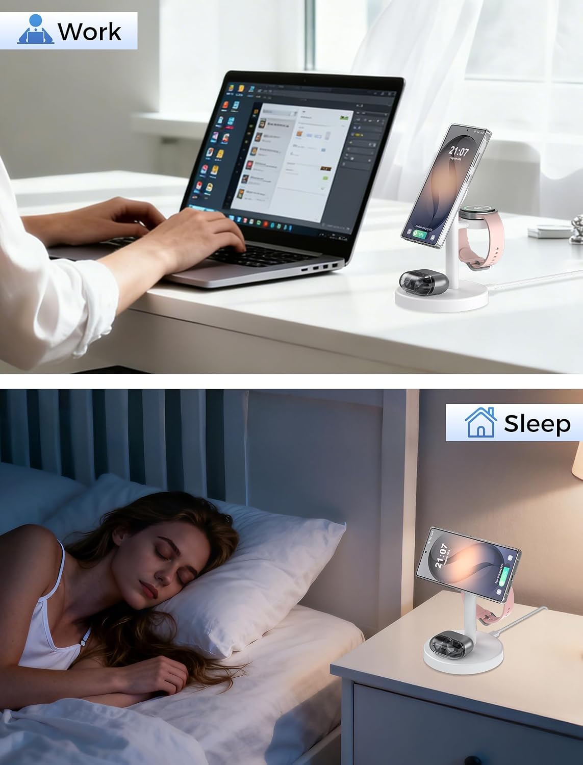 3 in 1 Magnetic Wireless Charging Station for Magsafe Charger Stand