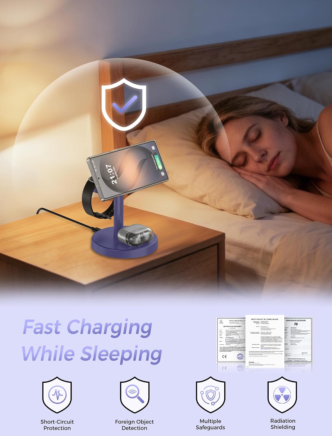 3 in 1 Magnetic Wireless Charging Station for Magsafe Charger Stand