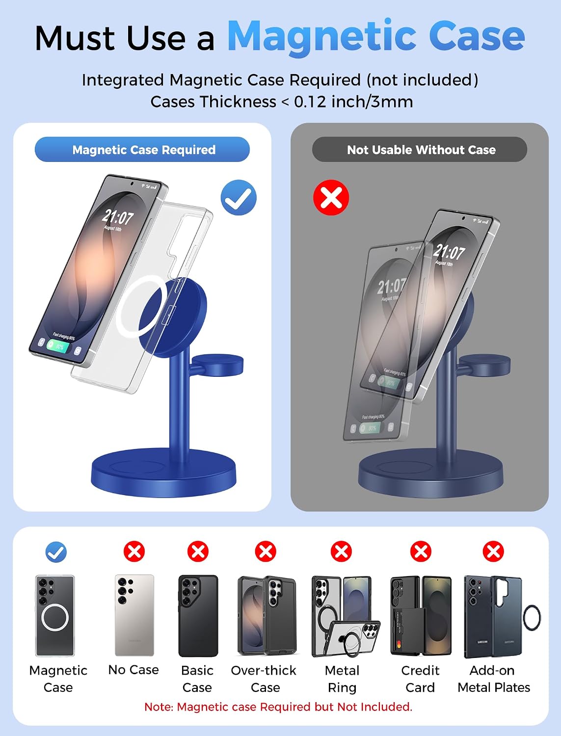 3 in 1 Magnetic Wireless Charging Station for Magsafe Charger Stand