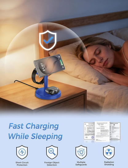 3 in 1 Magnetic Wireless Charging Station for Magsafe Charger Stand