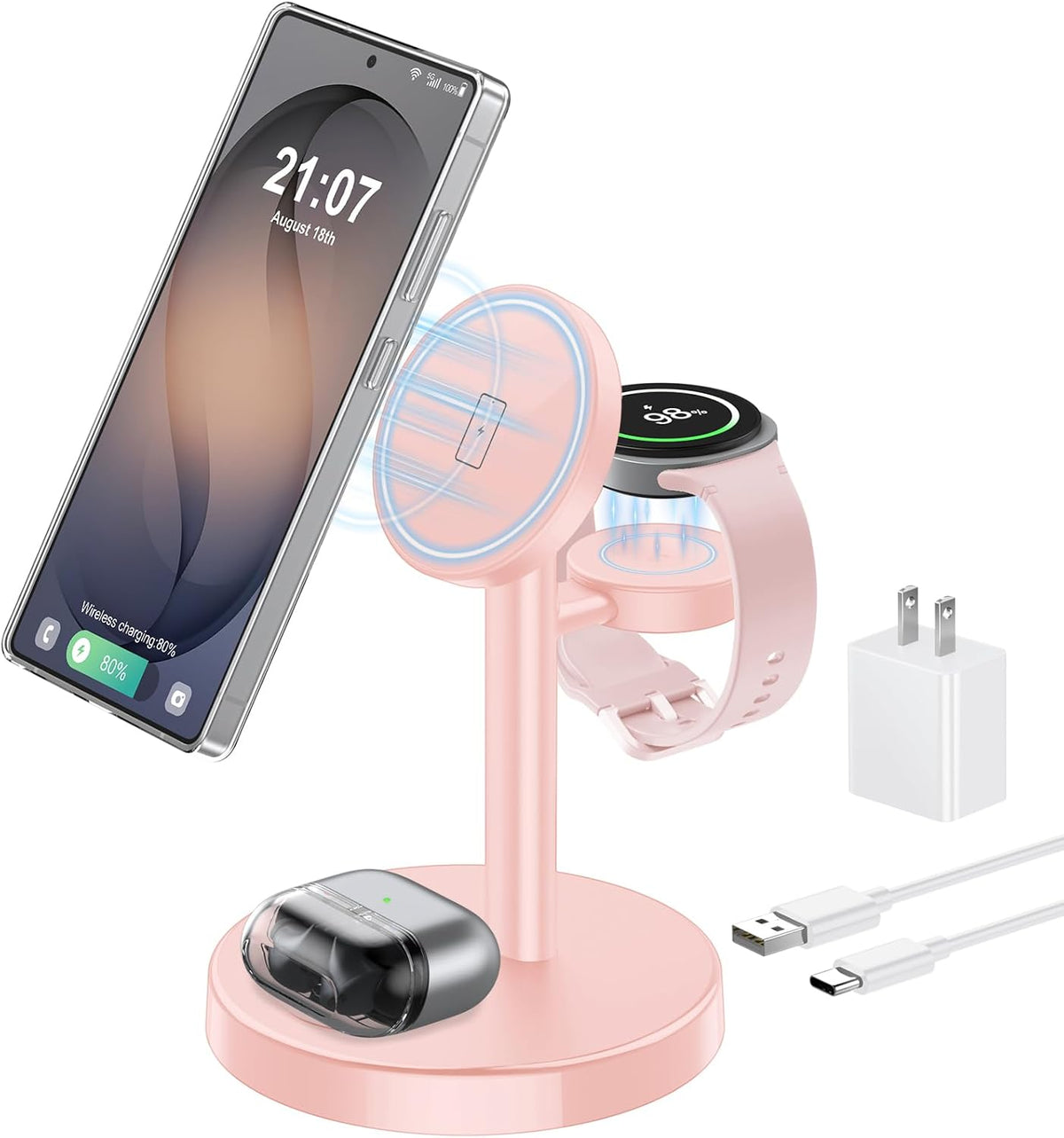 3 in 1 Magnetic Wireless Charging Station for Magsafe Charger Stand