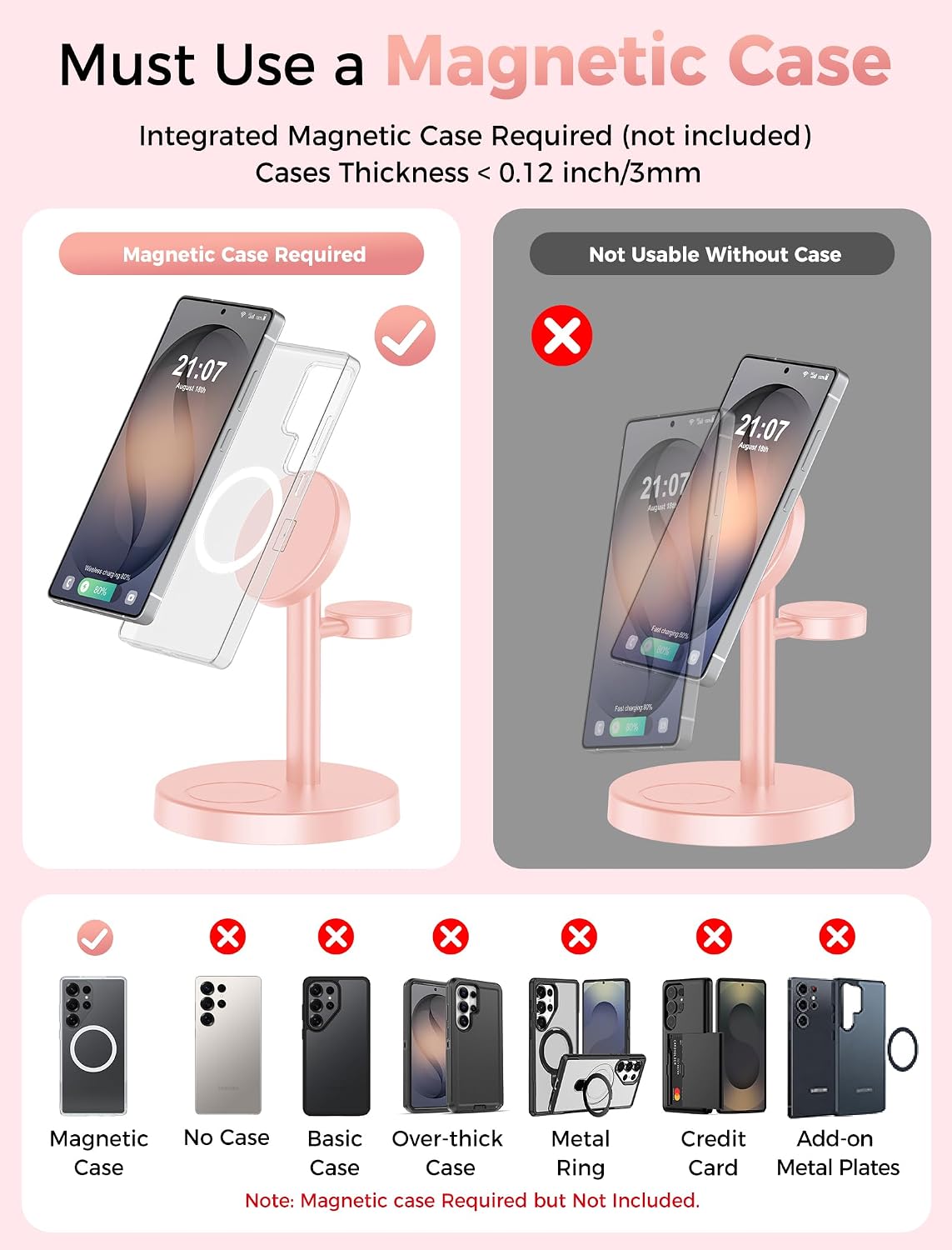 3 in 1 Magnetic Wireless Charging Station for Magsafe Charger Stand