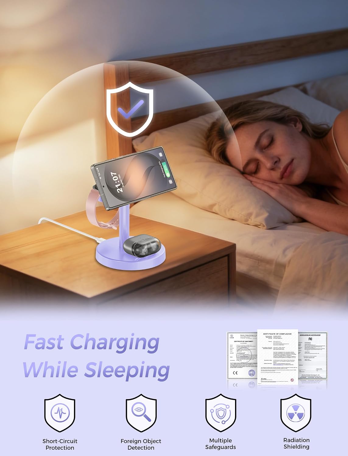 3 in 1 Magnetic Wireless Charging Station for Magsafe Charger Stand