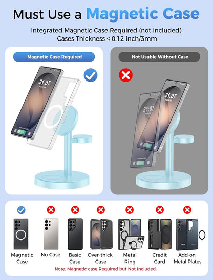 3 in 1 Magnetic Wireless Charging Station for Magsafe Charger Stand
