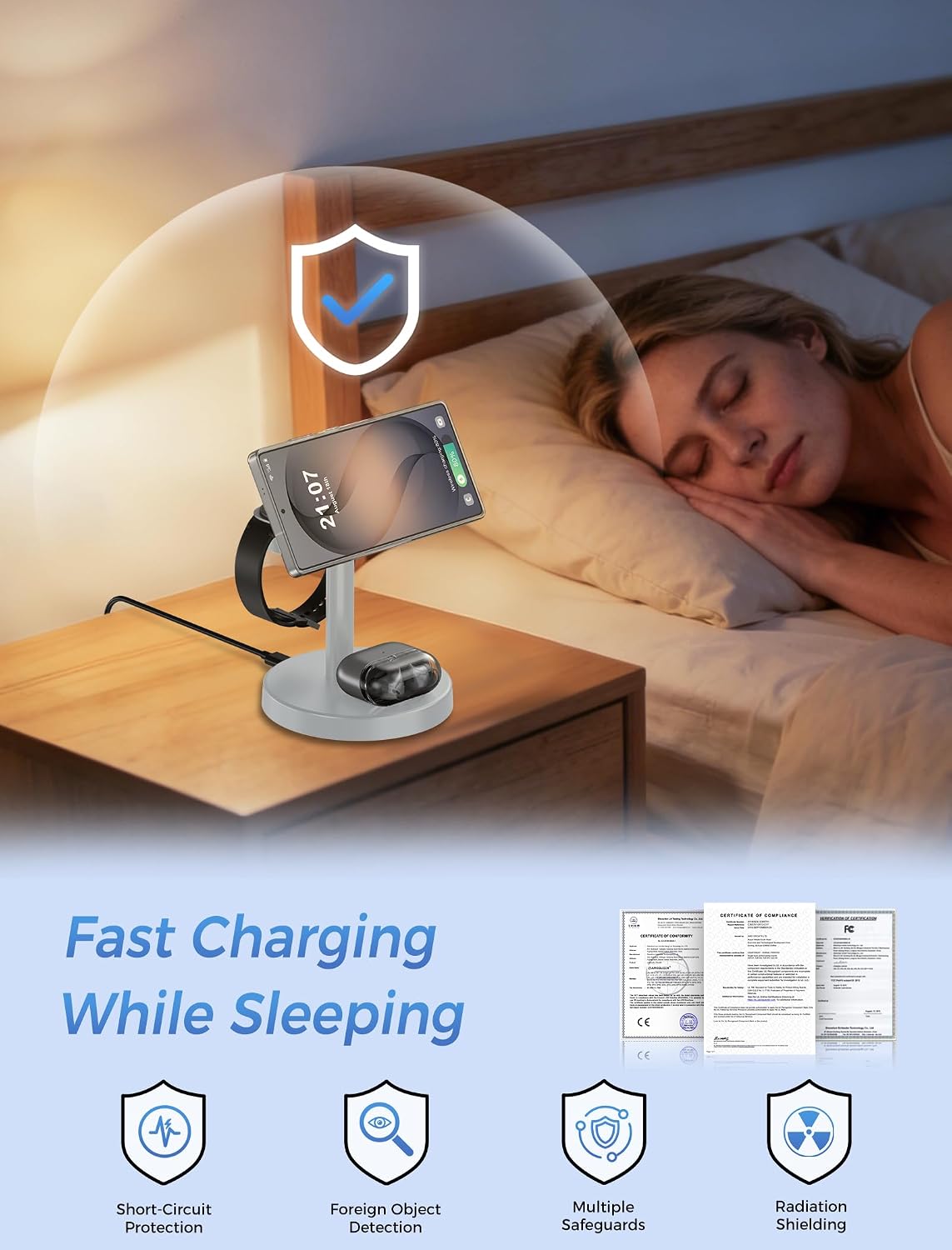 3 in 1 Magnetic Wireless Charging Station for Magsafe Charger Stand