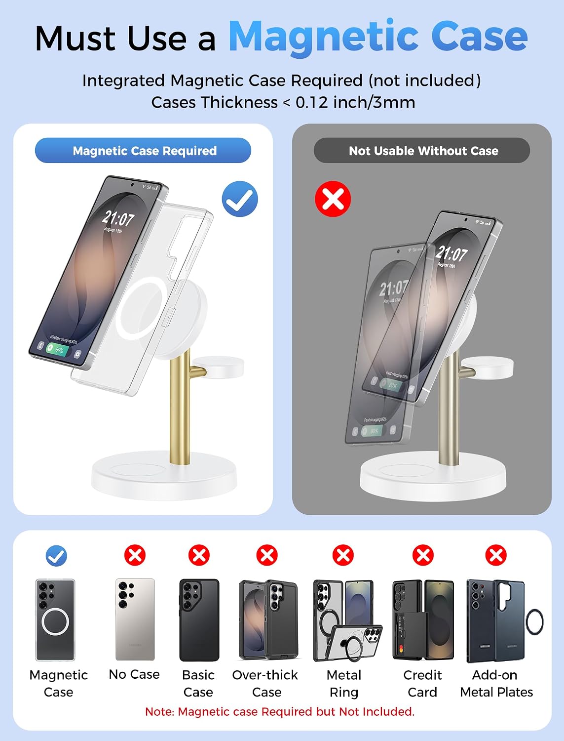 3 in 1 Magnetic Wireless Charging Station for Magsafe Charger Stand
