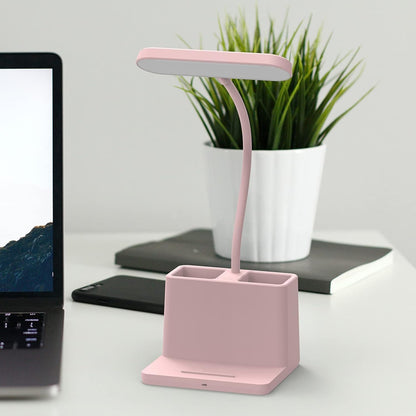 AXX Black LED Desk Lamp, Battery Operated Small Table Light for Dorm Room
