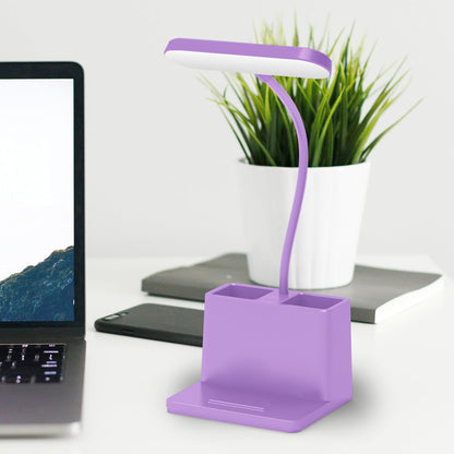 AXX Black LED Desk Lamp, Battery Operated Small Table Light for Dorm Room