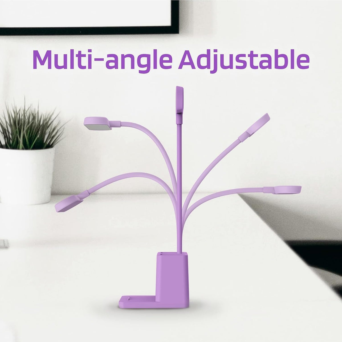 AXX Black LED Desk Lamp, Battery Operated Small Table Light for Dorm Room