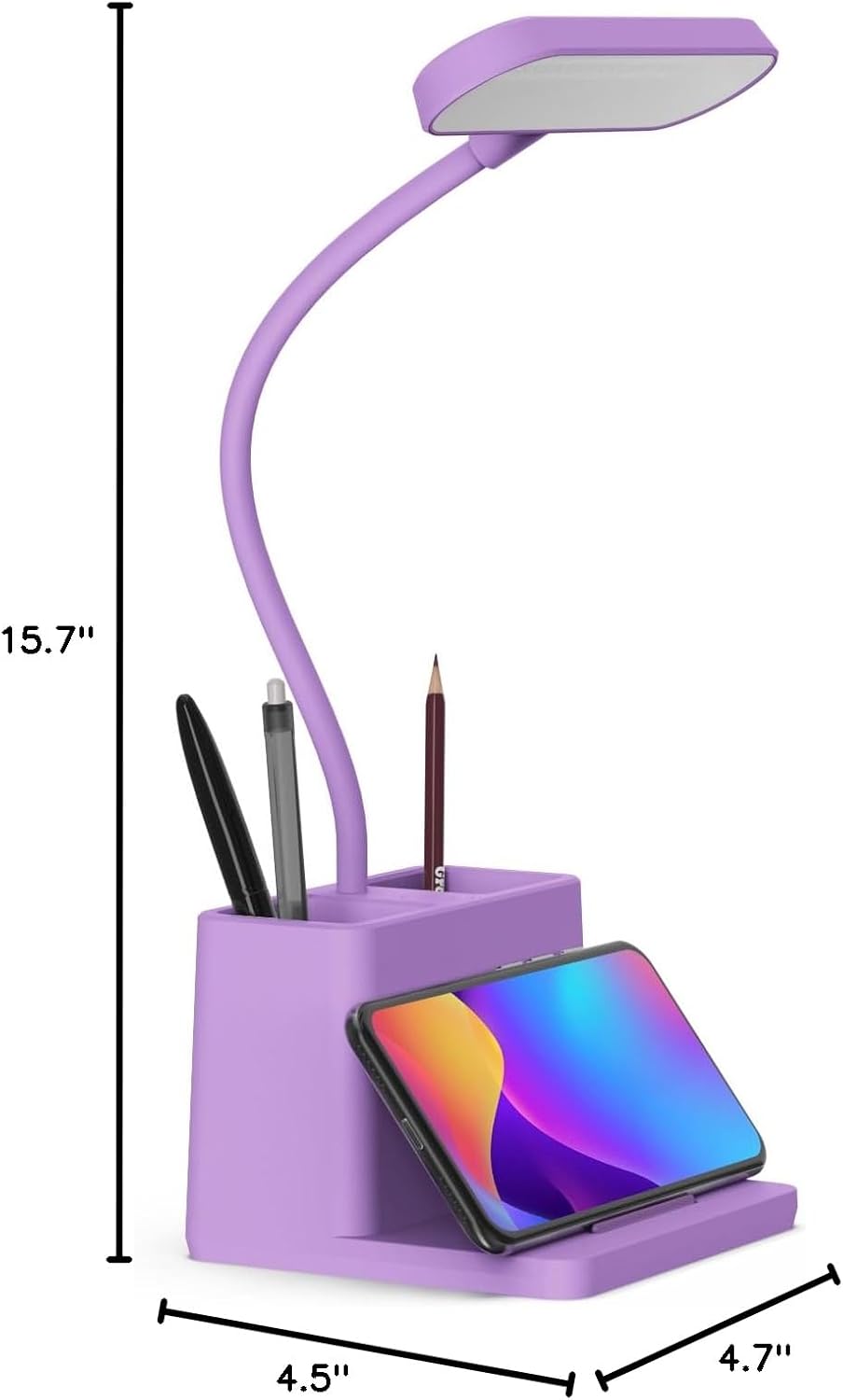 AXX Black LED Desk Lamp, Battery Operated Small Table Light for Dorm Room