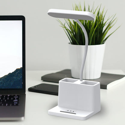 AXX Black LED Desk Lamp, Battery Operated Small Table Light for Dorm Room