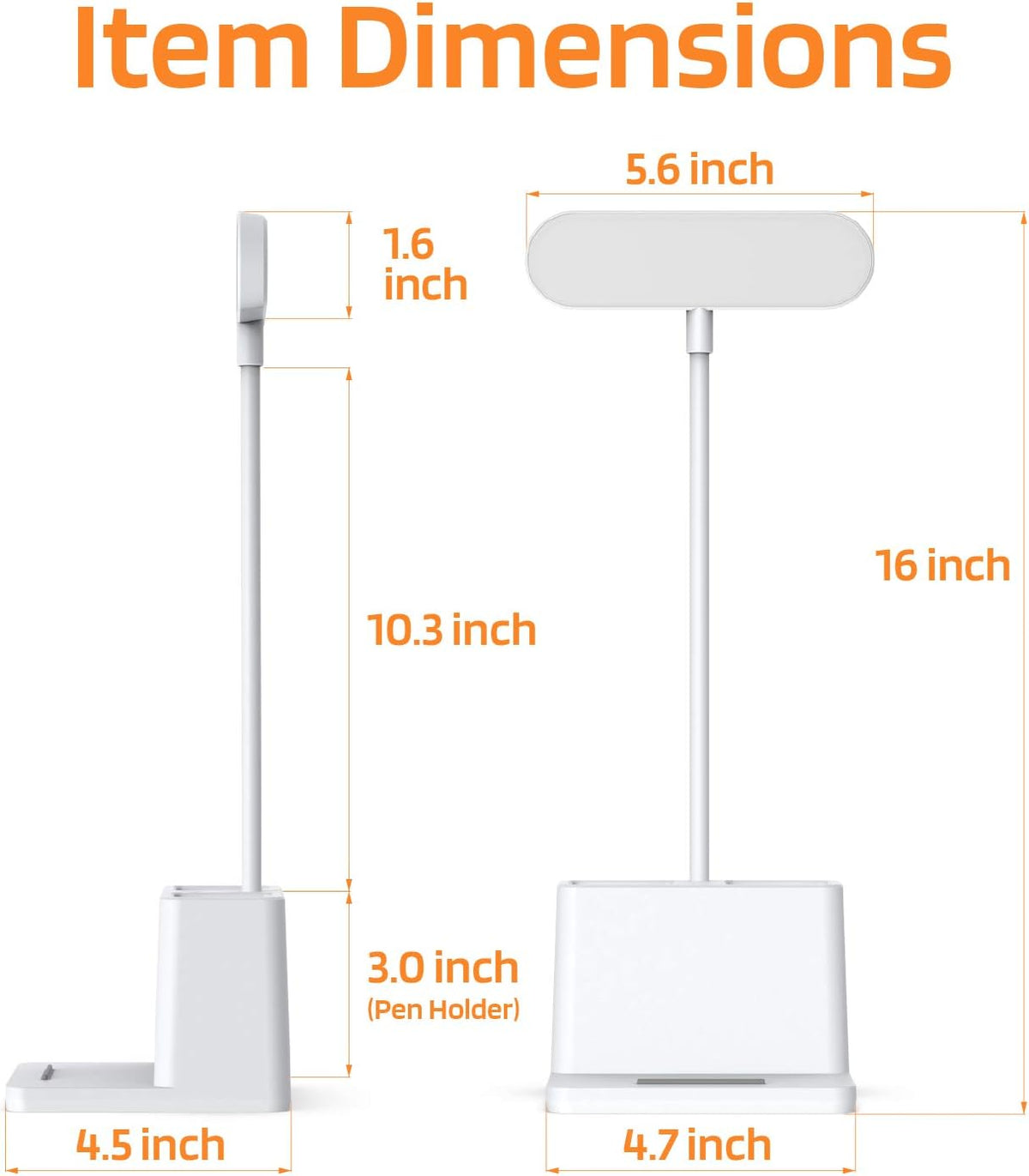 AXX Black LED Desk Lamp, Battery Operated Small Table Light for Dorm Room