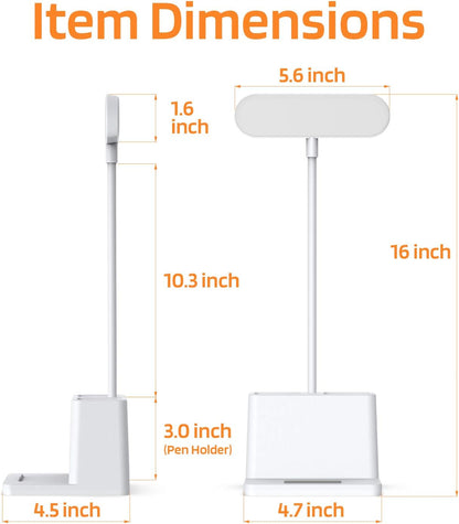 AXX Black LED Desk Lamp, Battery Operated Small Table Light for Dorm Room