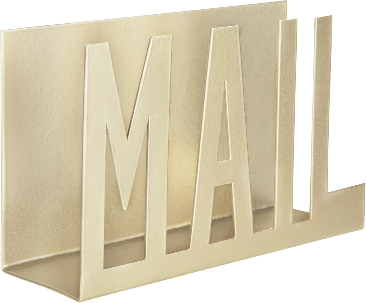 MyGift Modern Black Mail Holder Organizer with Cutout MAIL Lettering Design